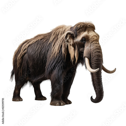 Woolly Mammoth Isolated on transparent background PNG Generative AI