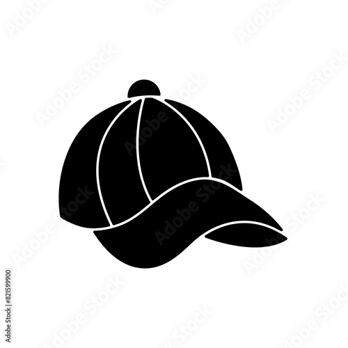 Baseball cap vector icon. simple flat black trendy style illustration for web and app on white background..eps