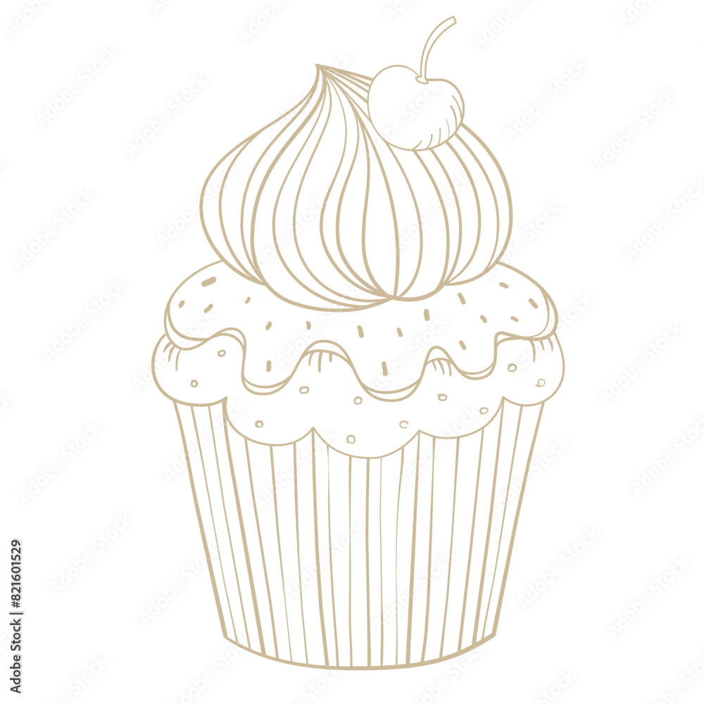 Cherry mousse cupcake