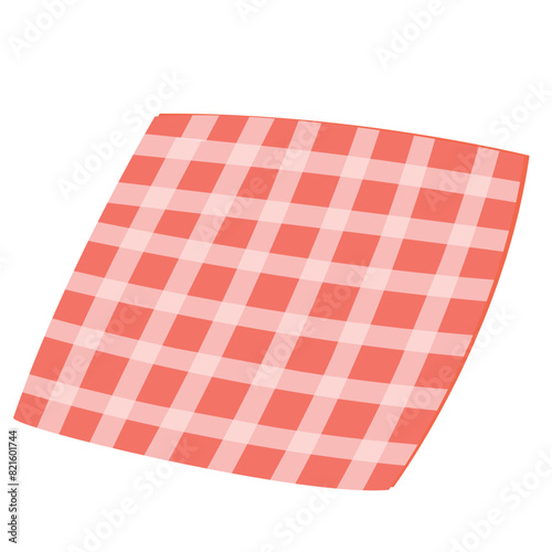 Red grid table cloth