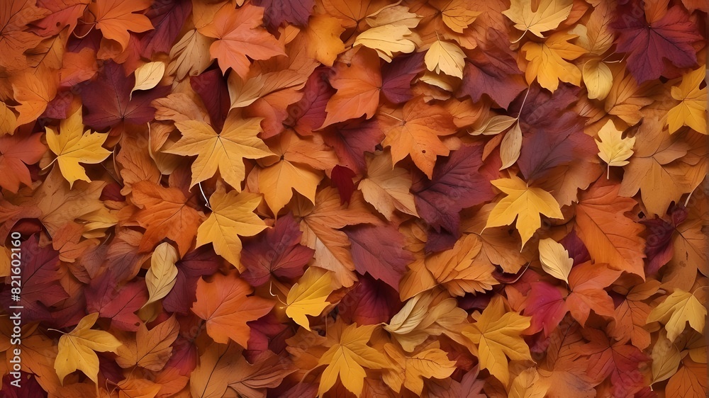 Background of autumn leaves produced with generative AI Background of autumn leaves produced with generative AI