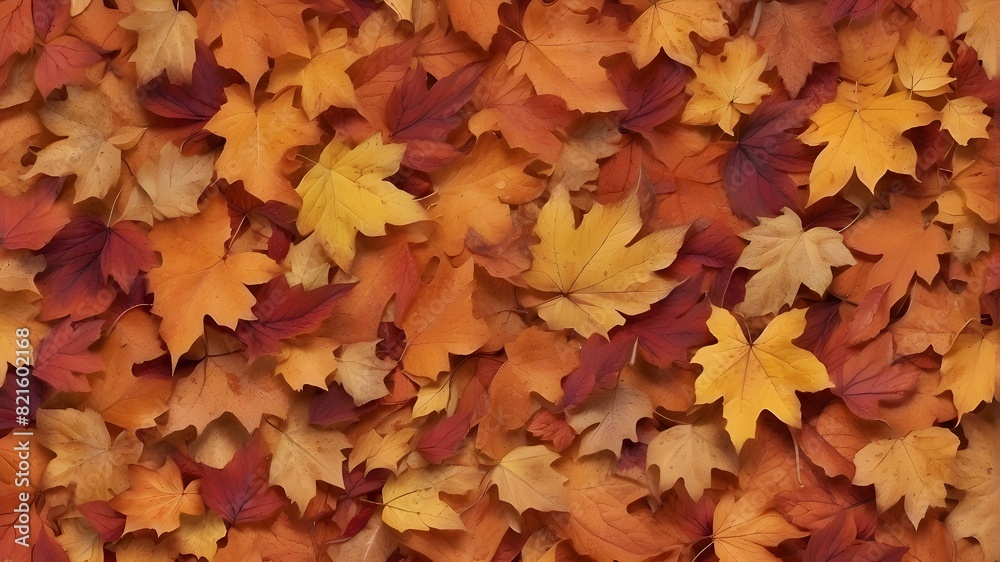 Background of autumn leaves produced with generative AI Background of autumn leaves produced with generative AI
