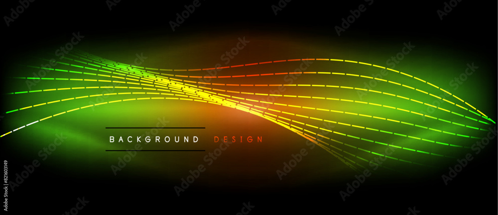 Fototapeta premium Neon wave lines with blend effect. Vector Illustration For Wallpaper, Banner, Background, Card, Book Illustration, landing page