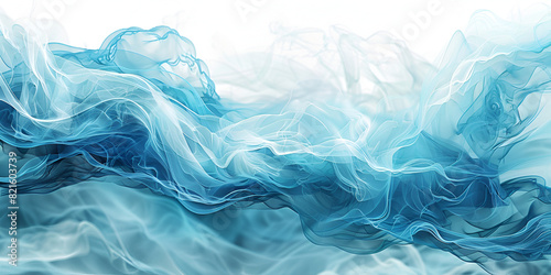 Abstract Water Ocean Wave in Blue Aqua Teal Texture, Liquid Background with Fluid Motion and Rippling Surface, Sea Inspired Artistic Design, Aquatic Flowing Pattern, Generative AI