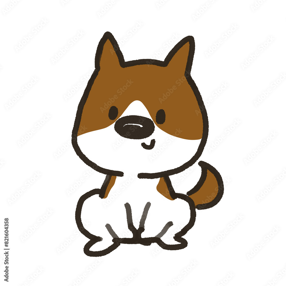お座りする犬のイラスト お座りする犬のイラスト