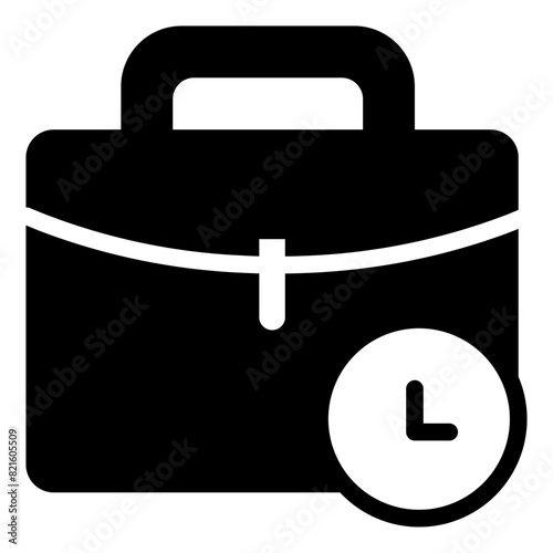Working Hours Icon in Solid Style