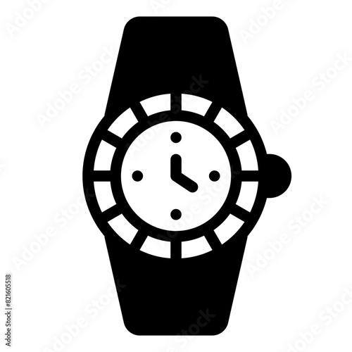 Wristwatch Icon in Solid Style