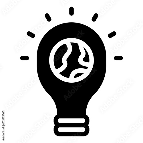 Earth Hour Icon in Solid Style