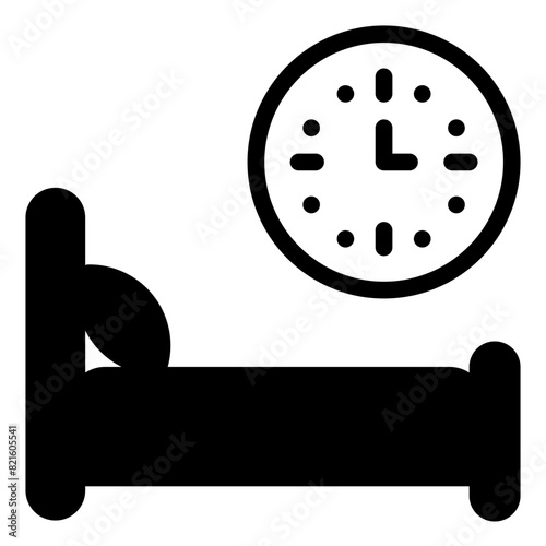 Bed time Icon in Solid Style