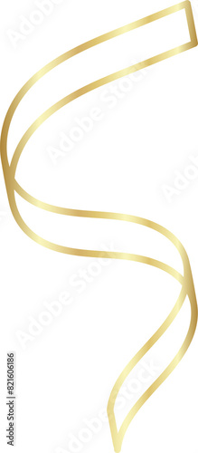Set of decorative gold ribbon, new year, holiday