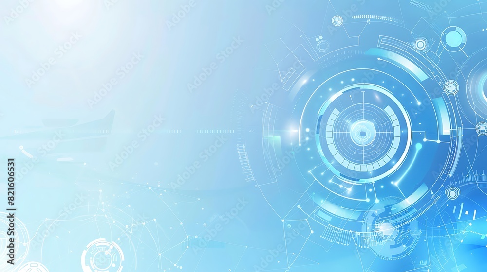 Obraz premium Abstract blue background with digital technology and futuristic elements