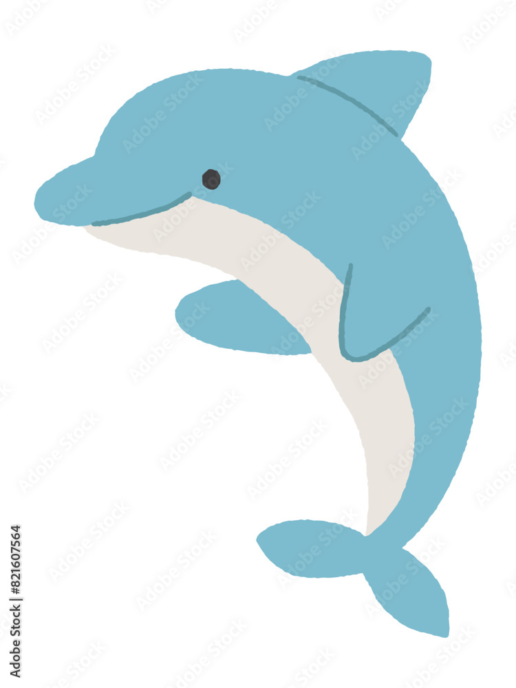 Naklejka premium ジャンプするイルカのイラスト
