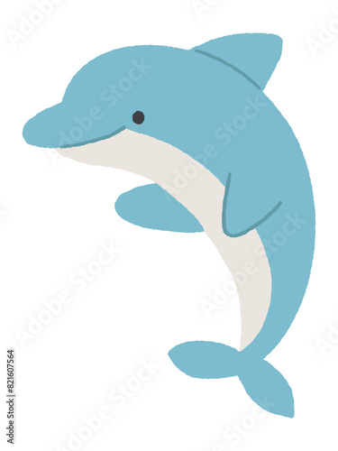 ジャンプするイルカのイラスト