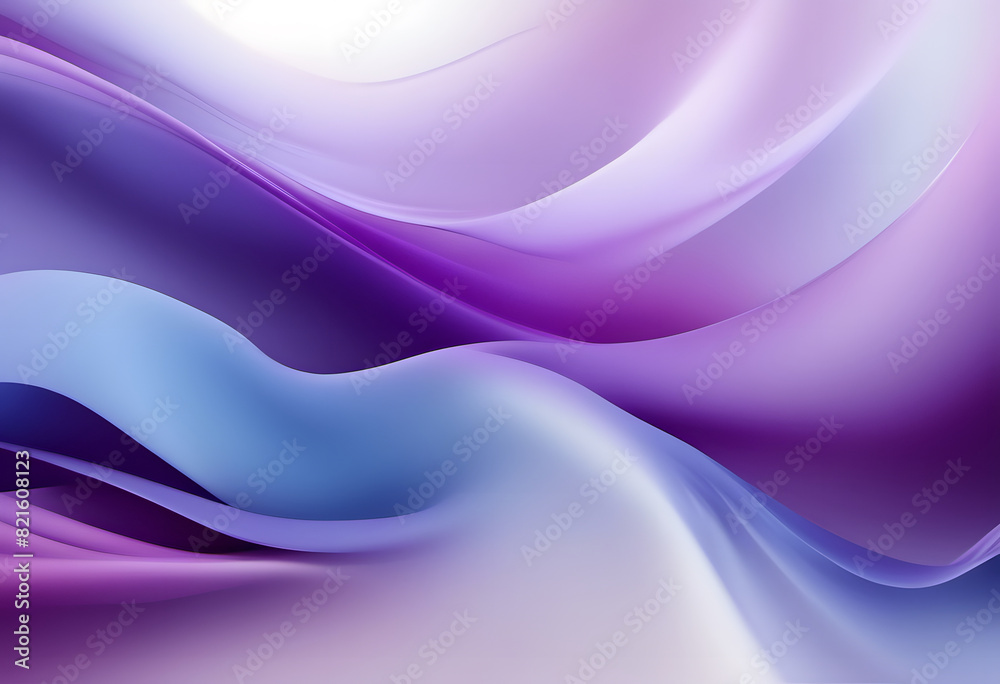 Naklejka premium Abstract background with smooth, flowing waves in shades of purple, blue, and white.