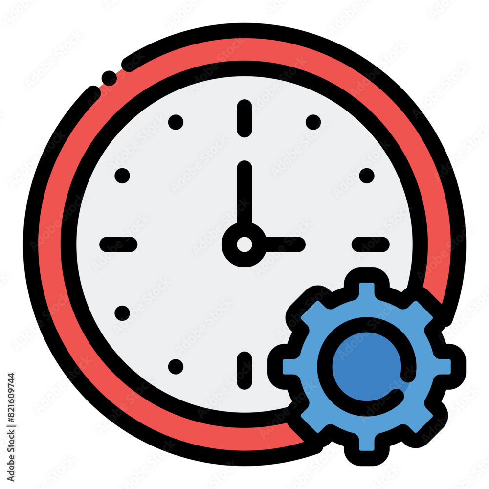 Work Time Icon in Filled Line Style Work Time Icon in Filled Line Style