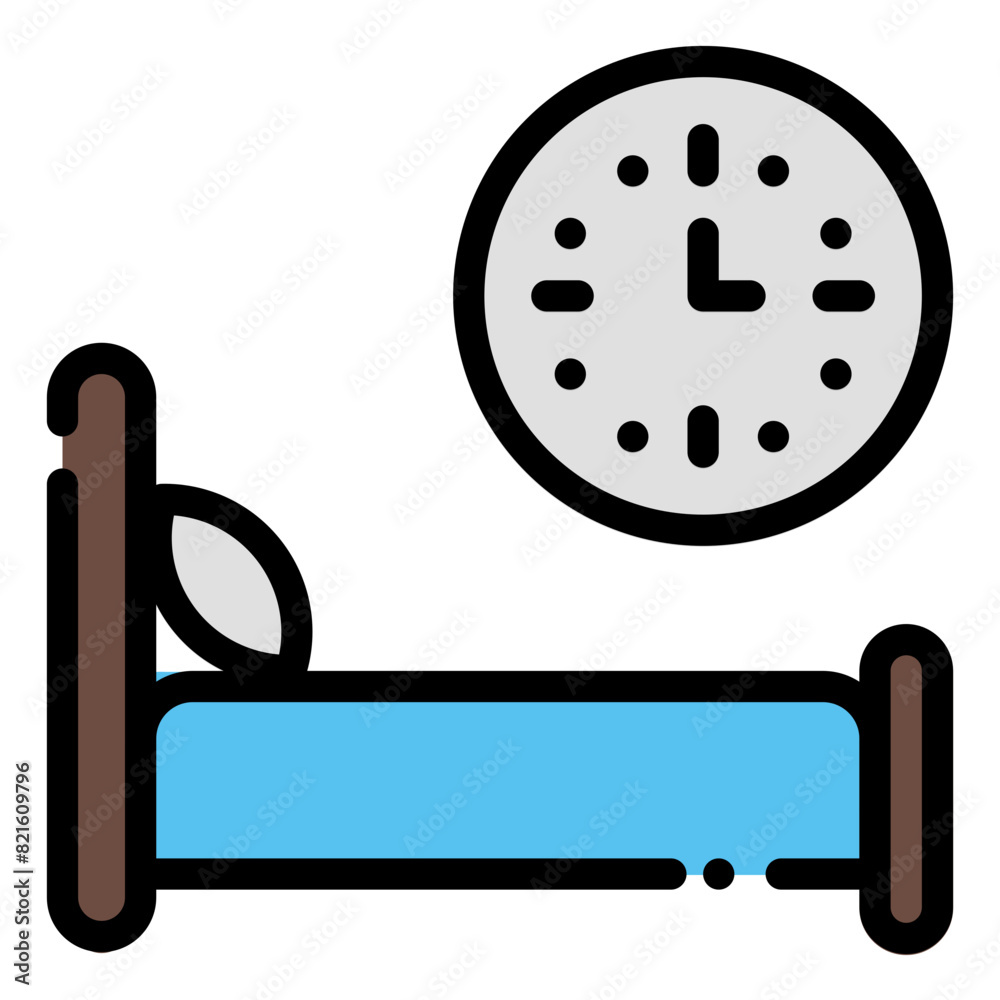 Bed time Icon in Filled Line Style Bed time Icon in Filled Line Style