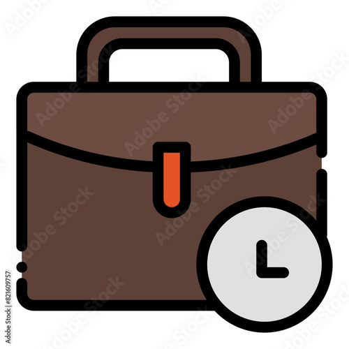 Working Hours Icon in Filled Line Style