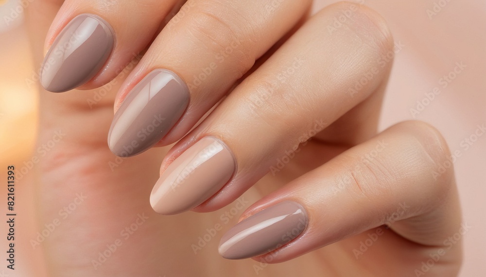 Polished Nude Hands with Subtle Manicure Polished Nude Hands with Subtle Manicure
