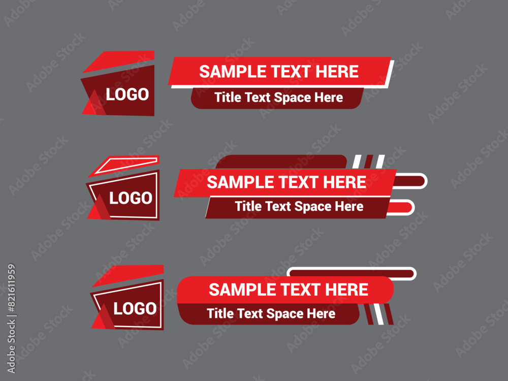 Obraz premium Vector Lower Third for Television News Bar Design Template, Lower Third News and Video Bars Set
