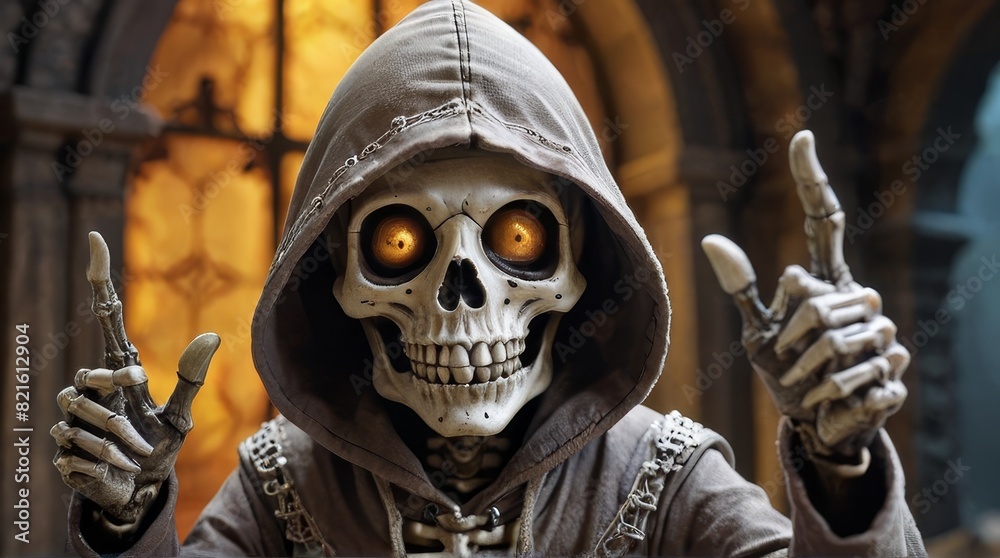 Smiling Skulls, Skeletons, and Crossbones in Dynamic Poses Smiling Skulls, Skeletons, and Crossbones in Dynamic Poses