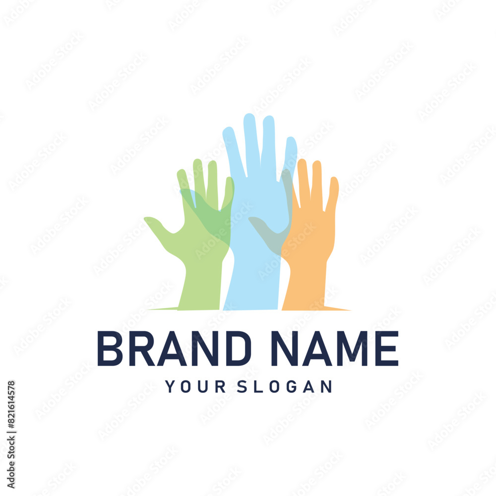 hand logo design hand care, business teamwork and body health illustration simple modern template hand logo design hand care, business teamwork and body health illustration simple modern template