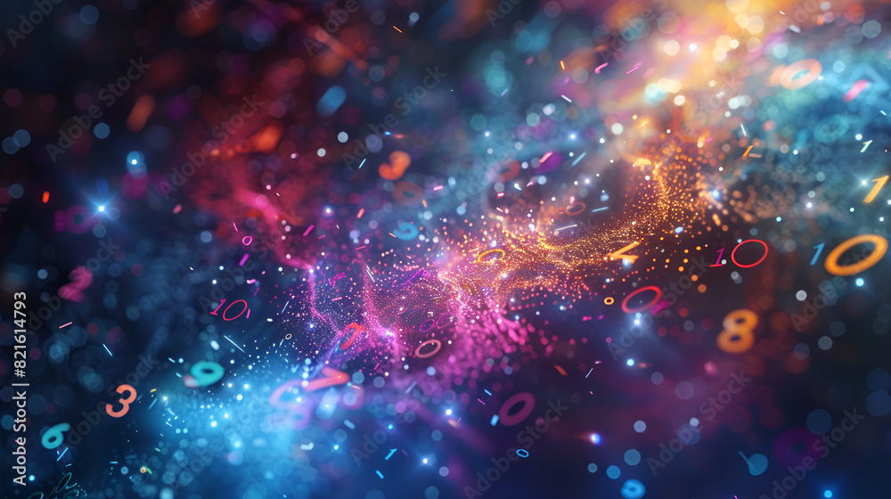 Abstract background, smooth multicolored lines on a black background. Design element. Soft lines. 3d rendering,Beautiful Glittering Bokeh Sparkles Cheerful Blue with Tan Colors Background Concept 
