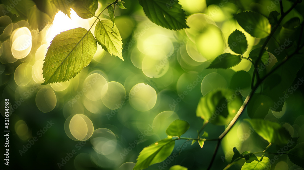 Sunlit Green Leaves, Generative AI Sunlit Green Leaves, Generative AI