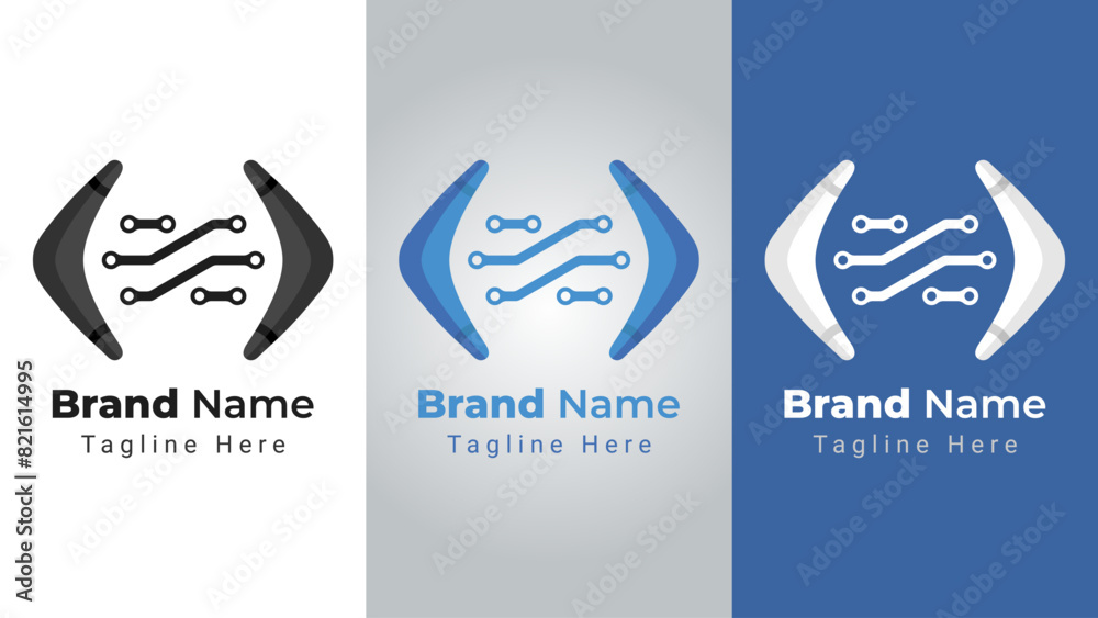 Boomerang Code Logo, combination of 2 boomerangs like code symbol Boomerang Code Logo, combination of 2 boomerangs like code symbol