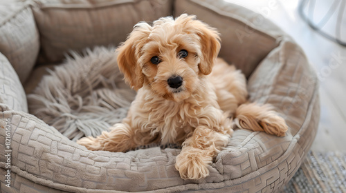 Wallpaper Mural A small dog is laying in a bed Torontodigital.ca