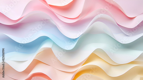Harmonious abstract art using organic shapes and soft colors,Colorful background, A stack of colorful fabric.Full frame shot of muti colored fabric background,blue and pink crumpled paper background

 photo