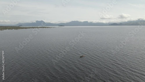 The aerial view of Sentarum Lake National Park in Kapuas Hulu Regency, West Borneo. photo