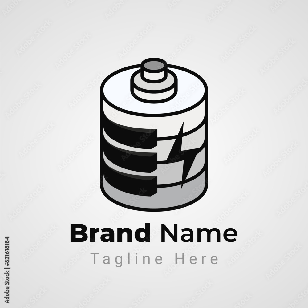 Piano Battery Logo, combination piano tuts forms battery icon Piano Battery Logo, combination piano tuts forms battery icon