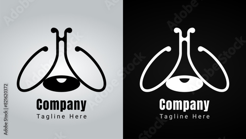 Firefly Lamp Letter HW Logo, combination logo of the letters H and W with a negative space lamp that forms a firefly insect animal