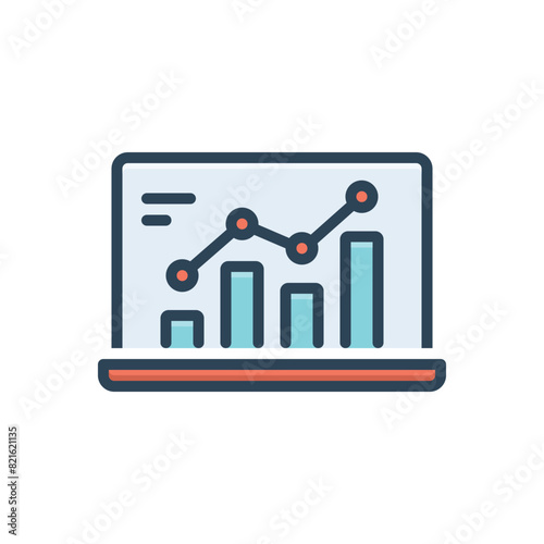 Color illustration icon for analytics © WEBTECHOPS
