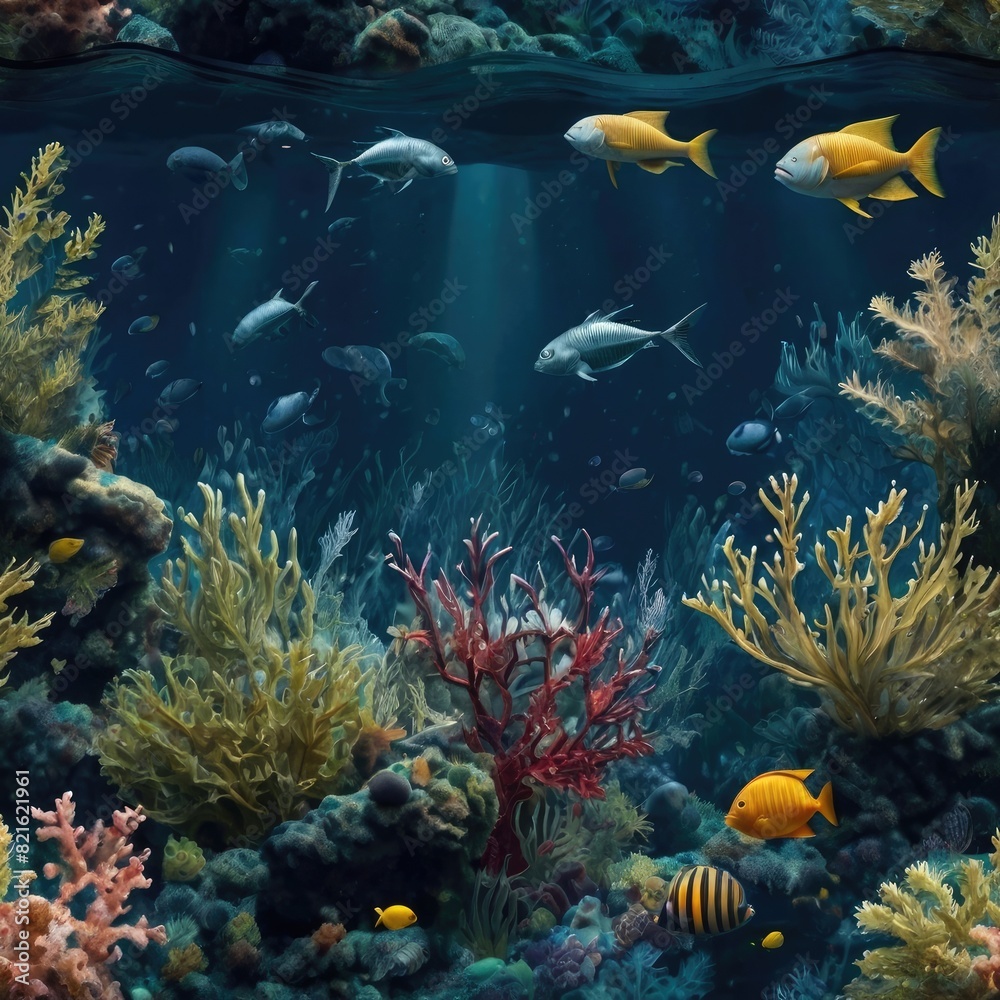 An image of the underwater world. Creatures live in the oceans An image of the underwater world. Creatures live in the oceans
