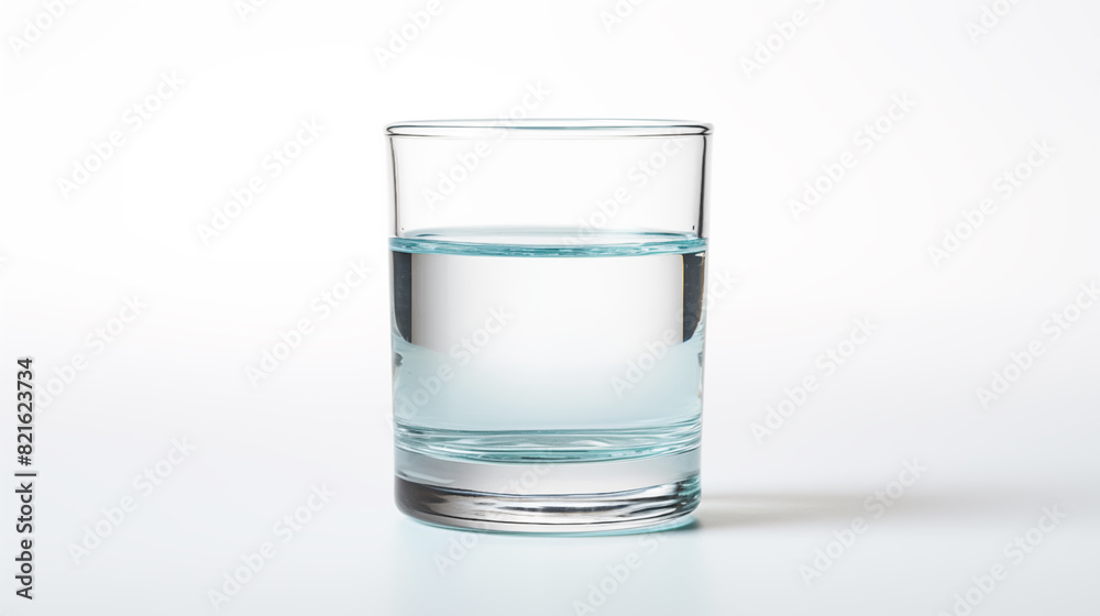 A glass of clean water isolated on white background, natural light day. A glass of clean water isolated on white background, natural light day.