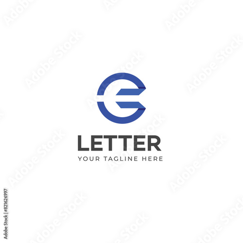 GE, EG letter logo design template elements. Modern abstract digital alphabet letter logo.