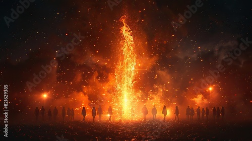 An image of a torch with flames shaped like people, symbolizing the light of freedom and democracy.