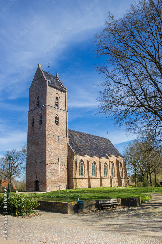 Historic church of small town Vledder, Netherlands