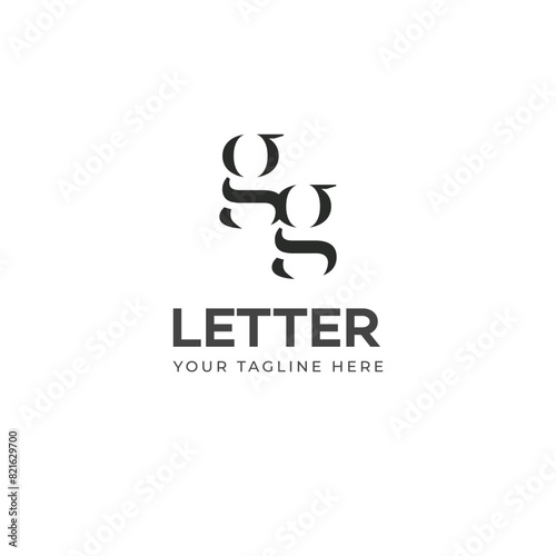 GG letter logo design template elements. Modern abstract digital alphabet letter logo.