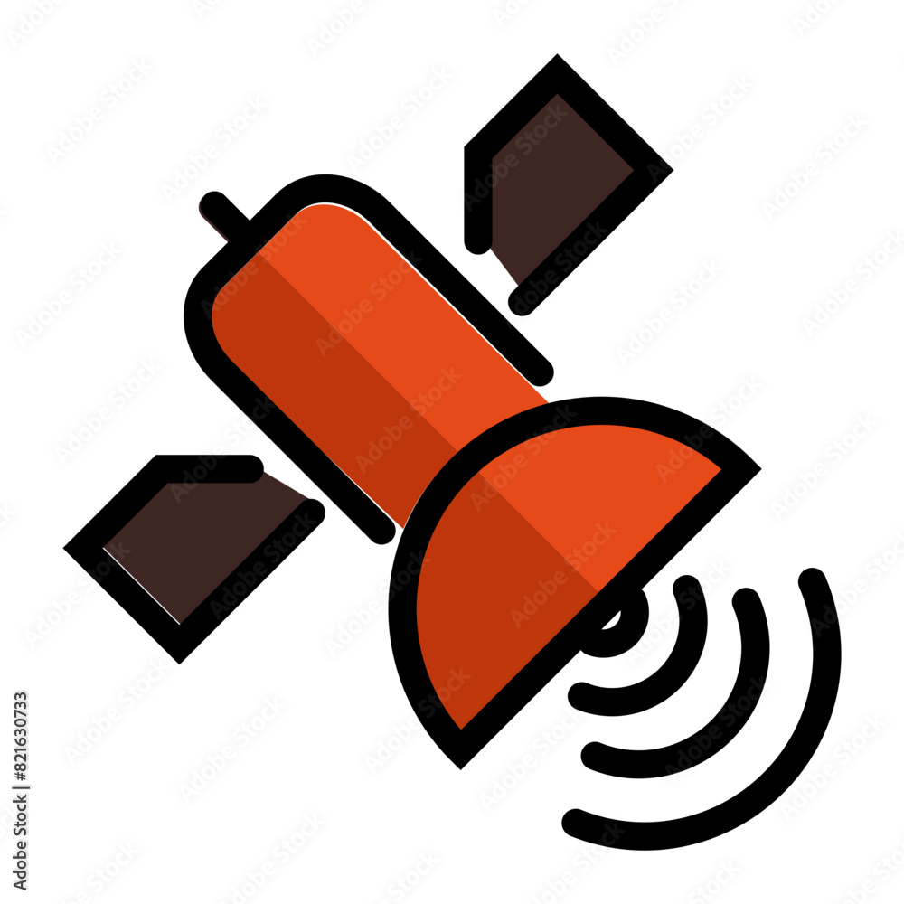 Obraz premium Satellite Outline icon. Vector illustration. For sign, symbol, web graphics, infographics.