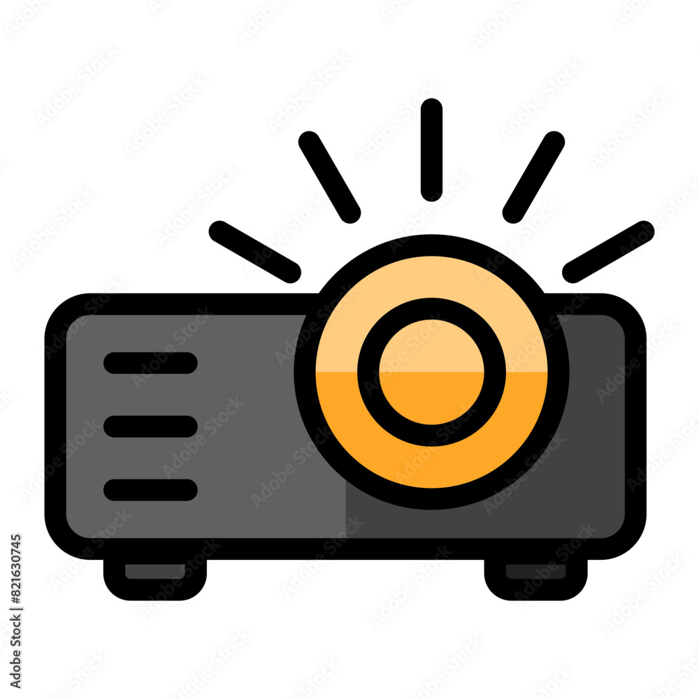 Projector Outline icon. Vector illustration. For sign, symbol, web graphics, infographics. Projector Outline icon. Vector illustration. For sign, symbol, web graphics, infographics.