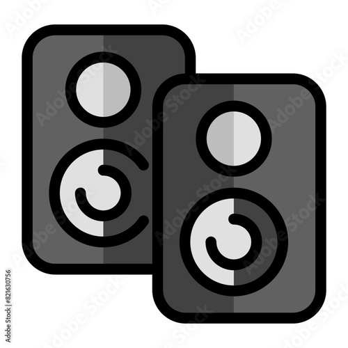 Speaker Outline icon.  Vector illustration. For sign, symbol, web graphics, infographics.  photo