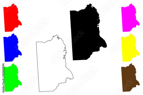 Kent County, Delaware (U.S. county, United States of America,USA, U.S., US) map vector illustration, scribble sketch Kent map photo