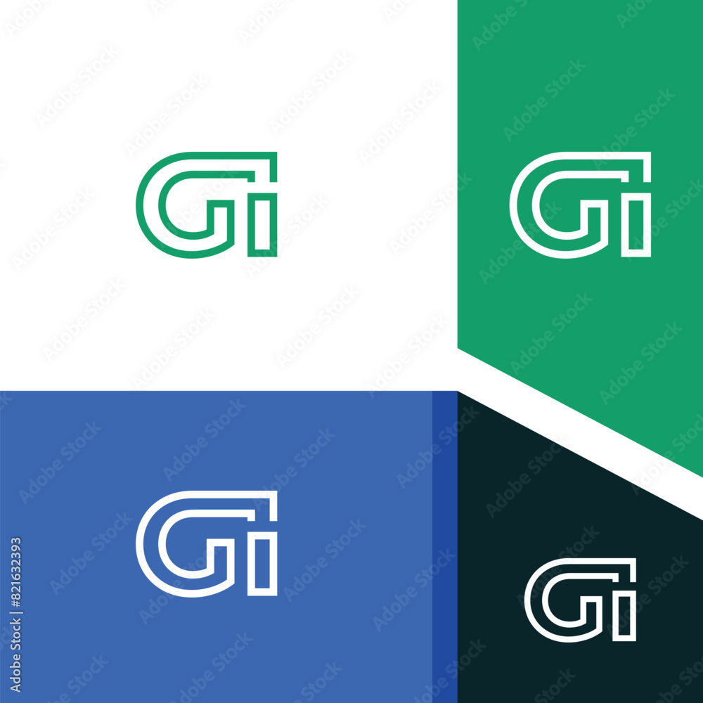 GI, IG letter logo design template elements. Modern abstract digital alphabet letter logo. GI, IG letter logo design template elements. Modern abstract digital alphabet letter logo.