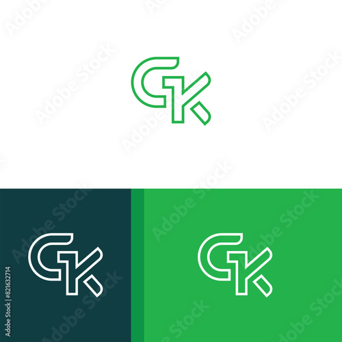 GK, KG letter logo design template elements. Modern abstract digital alphabet letter logo.