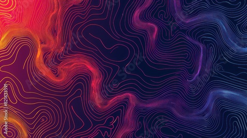 Colorful abstract background with geometric shapes, lines, stripes and stains, geo map stylized texture, AI generated image