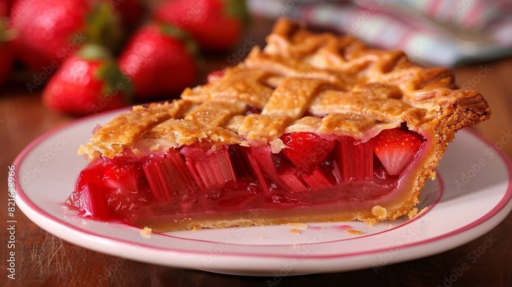 the concept of national strawberry rhubarb pie day, copy space the concept of national strawberry rhubarb pie day, copy space