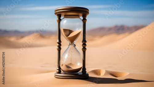 Hourglass on a desert sand
