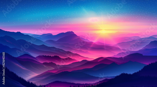 sunrise over mountains